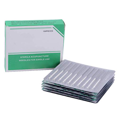 HEALLILY 200 Piezas 0. 25X50mm Agujas de Acupuntura de Acero Inoxidable Desechables para El Dolor de La Pierna de La Aguja de Masaje Aguja de Cuidado de La Salud para Mujeres Hombres