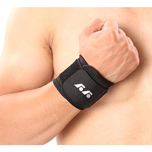 HEALLILY Muñequeras Deportivas Pulsera Creativa Transpirable Suave Vendaje de Baloncesto Soporte de Mano Protector de Muñeca Deportivo para Mujeres Hombres Tenis Fútbol (Negro)