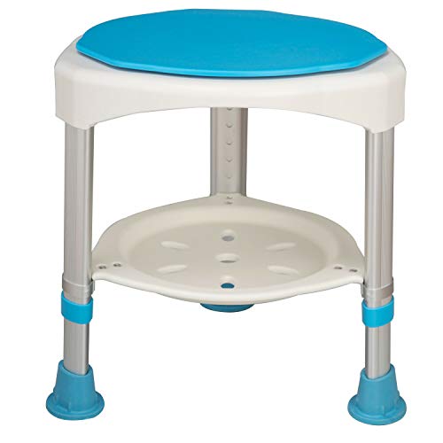 HENGMEI 360° Taburete de baño giratorio Silla de ducha Taburete Ajustable Taburete de Ducha Antideslizante para personas mayors