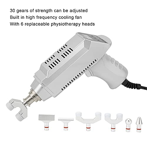 Herramienta De Ajuste Quiropráctico Eléctrico, 30 Engranajes Masajeador Quiropráctico De Columna Terapia De Ajuste De Pulso De Columna Con 6 Cabezales De Masaje(EU)