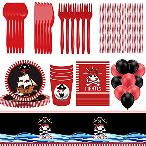 Hilloly Artículos de fiesta Vajilla 90PCS Conjunto de Suministros de Fiesta Utensilios para Niños Cumpleaños Platos, Vasos, Servilletas, Pajitas para 8 Personas