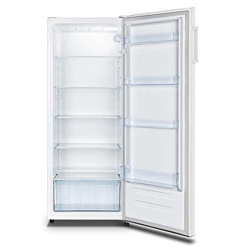 Hisense RL313D4AW1 - Frigorífico de Una Puerta, Capacidad Neta 242 L, 143,4 cm alto, patas ajustables, silencioso 40 dBA, color blanco