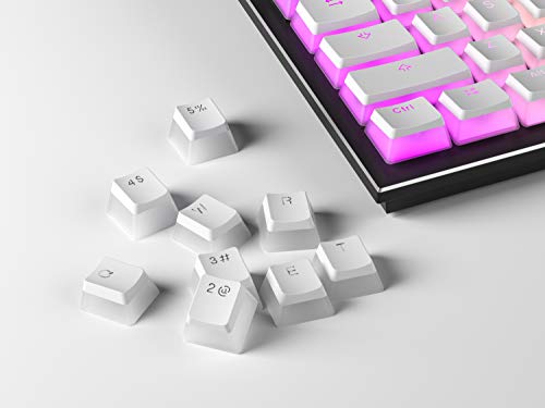 HK Gaming 108 - Juego de 108 Teclas de Doble Disparo PBT Pudding Ansi/ISO - Perfil OEM Pudding Keyset 60% / 87 TKL / 104/108 MX (Blanco)