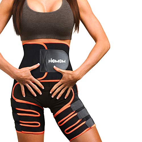 HLOMOM Faja Cintura 3 en 1 para Mujer Cinturón Neopreno de Sudoración Piernas Waist TrainerEntrenador de Cintura Fitness Faja Deportiva para Faja Reductora Mujer Fajas Reductoras adelgazantes Mujer