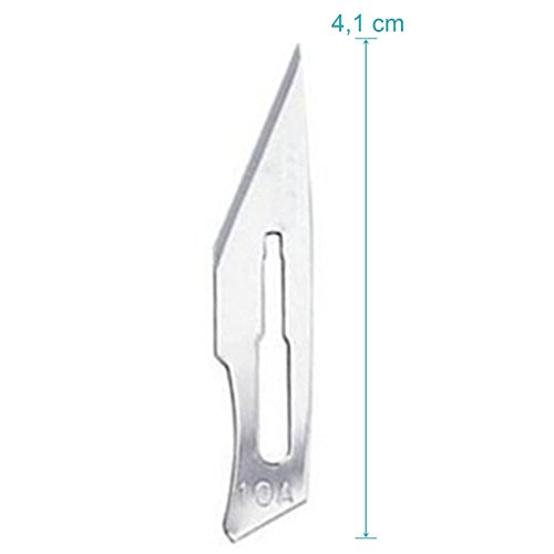 Hojas bisturi nº 10A - cuchillas escalpelo - bisturi quirurgico - recambio cuchillas - envase de abastecimiento con 100 cuchillas de repuesto