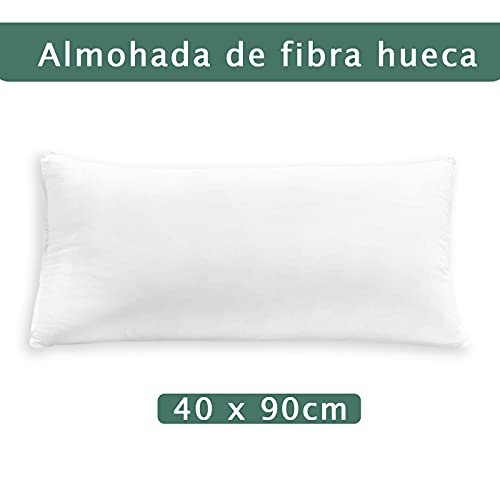 HOME MERCURY – Almohada de Fibra Hueca siliconada de Alta recuperación, Tacto Suave, antialérgico, higiene Garantizada. (40 x 90 CM)