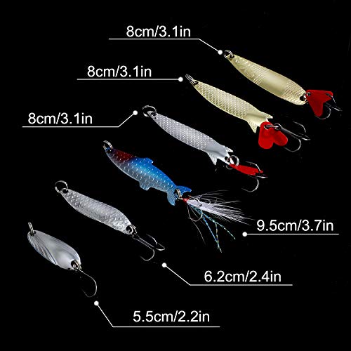 Homealexa Señuelos de Pesca, 123 Piezas Kits de Señuelos Pesca Accesorios Cebos Artificiales Articulos de Pesca Incluido la Caja Tackle, Ganchos, Tijeras, Cebos, Popper, Grillos y más