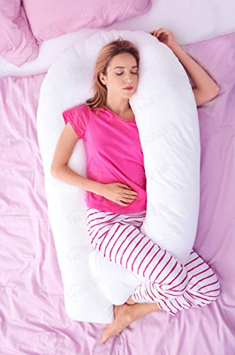 Hometex - Almohada de apoyo para embarazo, cómoda, en forma de U, de 2,7 m, con funda