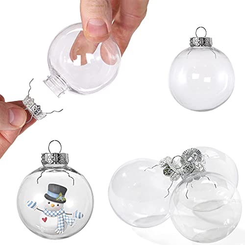 HONGECB Bolas Acrílicas Transparentes, Bola Plastico Transparente, Bolas Transparentes para Rellenar, Bolas Rellenables Navidad, Decoraciones de Navidad,para Fiestas Festivales Adornos, 12 Piezas