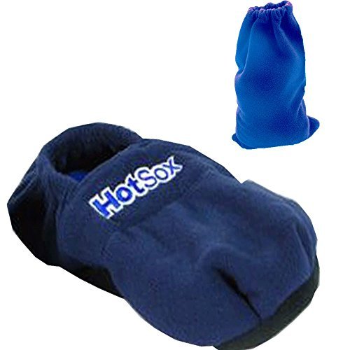 Hot Sox® Pantuflas Térmicas para Microondas - Pantuflas Térmicas con Semillas de lino - Talla 41/45 - Hombre/Mujer - Azul - Incluye funda protectora