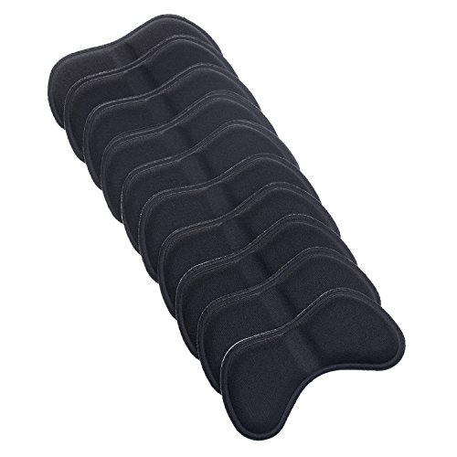 Hotop 5 Pares Plantilla Adhesiva de Zapato Pegatina de Almohadilla Forro de Agarre de Talón Protector de Cuidado de Pie, Negro