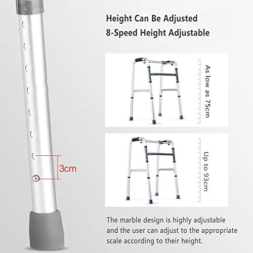 HPDOM Andador para Ancianos sin Ruedas | Aluminio Ultraligero | Regulable en Altura| Plegable | Asistencia de Movilidad | Peso máximo soportado 150 kg