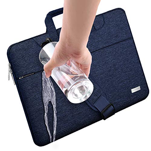 HSEOK Bolso Bandolera/Maletín para Portátil 15"-16", Funda Protectora Laptop Sleeve Dura y Impermeable para 15" 16" MacBook Pro, 15"-15,6"-16" Notebook, Azul Oscuro