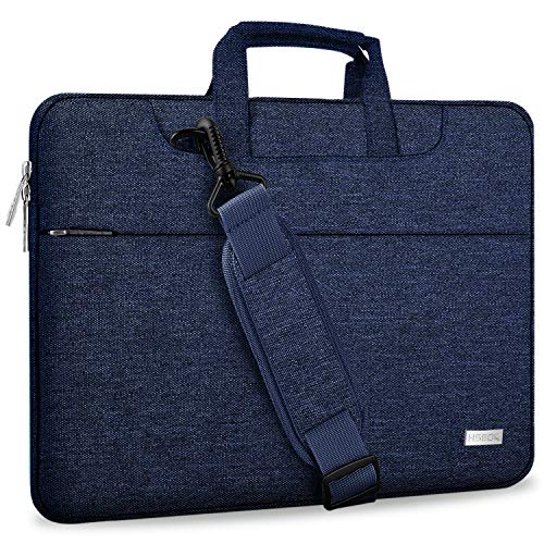 HSEOK Bolso Bandolera/Maletín para Portátil 15"-16", Funda Protectora Laptop Sleeve Dura y Impermeable para 15" 16" MacBook Pro, 15"-15,6"-16" Notebook, Azul Oscuro