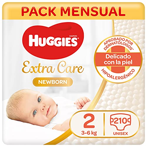 Huggies Newborn Pañales Recién Nacido Talla 2 (3-6 kg) - 210 pañales