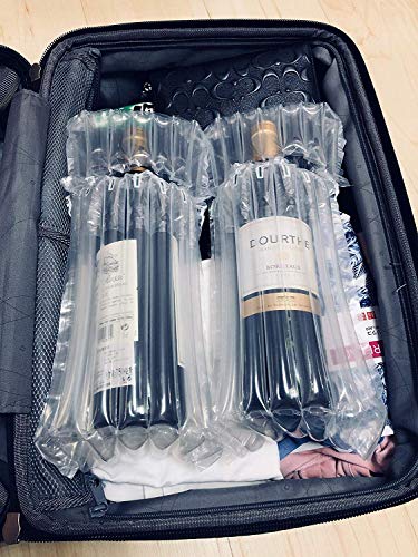 HUYIWEI 10 Protectores de Botellas de Vino y Bolsas de Burbujas inflables de Bomba de Aire Reutilizables para un Transporte Seguro del Embalaje