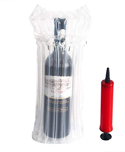 HUYIWEI 10 Protectores de Botellas de Vino y Bolsas de Burbujas inflables de Bomba de Aire Reutilizables para un Transporte Seguro del Embalaje