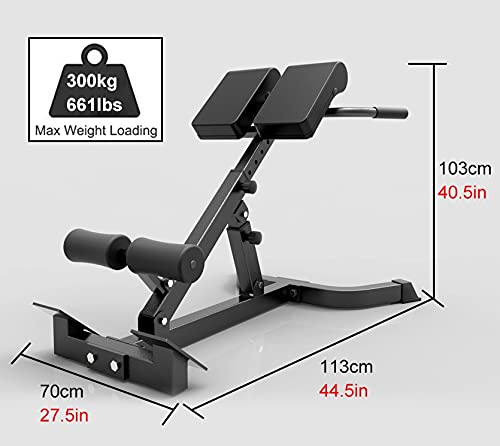 HWF Silla Romana Plegable Silla Romana Banco de hiperextensión para Gimnasio en casa, Tarea Pesada Ajustable Extensión de Espalda Equipo de Ejercicio para Ejercicio de Entrenamiento Abdominal