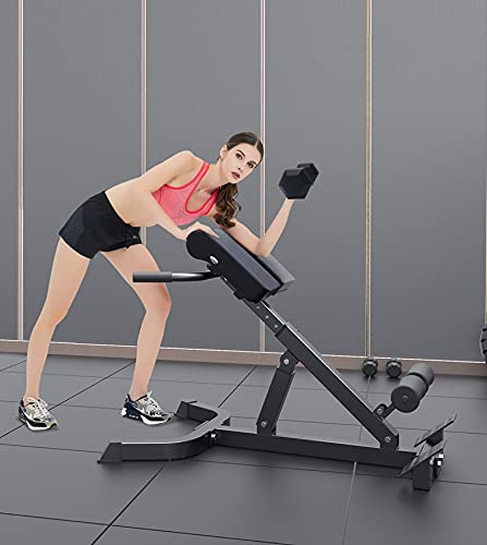 HWF Silla Romana Plegable Silla Romana Banco de hiperextensión para Gimnasio en casa, Tarea Pesada Ajustable Extensión de Espalda Equipo de Ejercicio para Ejercicio de Entrenamiento Abdominal