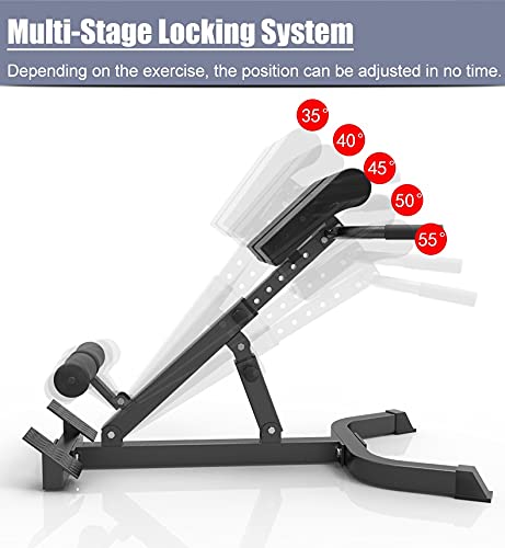 HWF Silla Romana Plegable Silla Romana Banco de hiperextensión para Gimnasio en casa, Tarea Pesada Ajustable Extensión de Espalda Equipo de Ejercicio para Ejercicio de Entrenamiento Abdominal