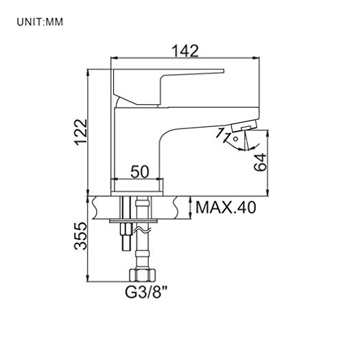 Ibergrif M11357 Grifo de Lavabo con Sistema de Arranque en Frío