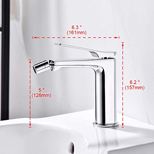 Ibergrif M15004 Praga, Grifo de Bidé, Mezclador de Lavabo, Cromo, Plata