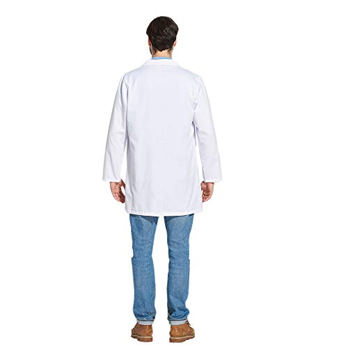 Icertag Bata de Laboratorio Unisex,médico Abrigo Abrigo de Mujer Hombre,Abrigo Blanco para Damas,Adecuado para Estudiantes de la Escuela Laboratorio de Ciencia Enfermera Cosplay (Medium)