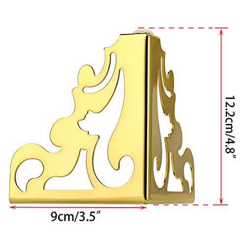 IGNPION Piernas de sofá de metal de 12 cm, 4 piezas de patas modernas de muebles, patas elevadoras, patas de repuesto para mueble de TV, armario otomano, sofá, armario, dorado