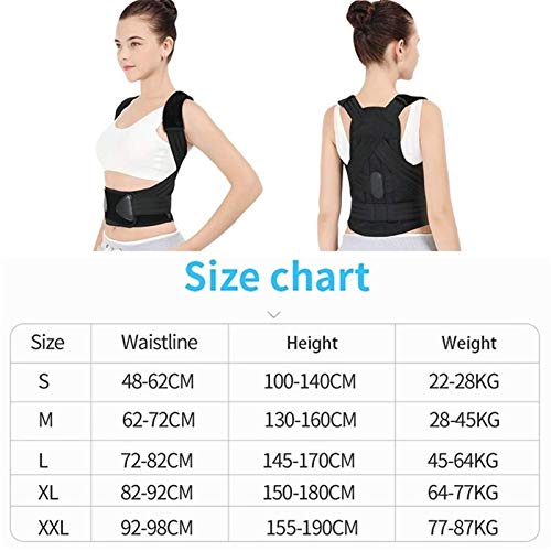 IJNBHU Corrector de Postura Soporte de Postura de Espalda Soporte de clavícula Deje de encorvarse y encorvarse Entrenador de Espalda Ajustable (tamaño: pequeño)