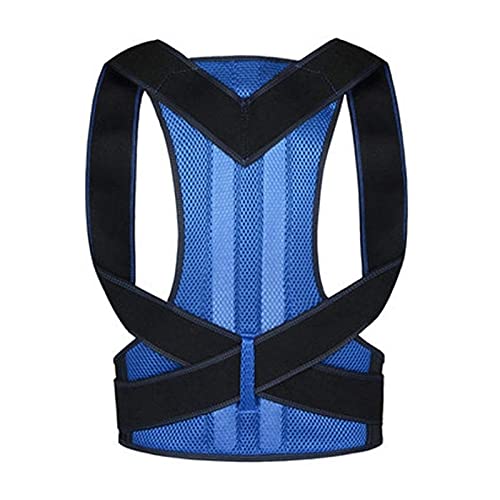 IJNBHU Corrector de Postura Soporte de Postura de Espalda Soporte de clavícula Deje de encorvarse y encorvarse Entrenador de Espalda Ajustable Unisex (Color: Azul, Tamaño: XXXX-Large)