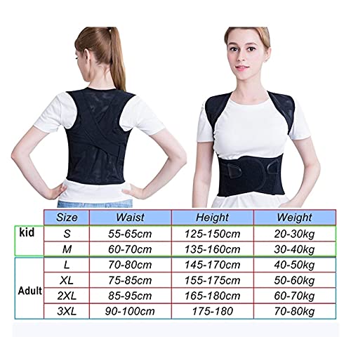 IJNBHU Corrector de Postura Universal Soporte de Postura de Espalda Soporte de clavícula Deje de encorvarse y encorvarse Entrenador de Espalda Ajustable para niños (tamaño: Grande)