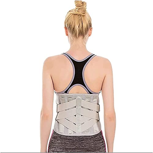 IJNBHU Soporte Lumbar Ajustable para el Dolor de la Columna Lumbar para Hombres y Mujeres para estenosis espinal, ciática, escoliosis, Discos herniados (tamaño: Grande)