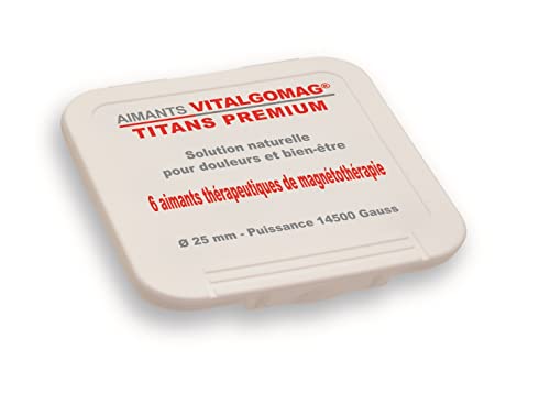 Imanes de magnetoterapia de 25 mm y 14500 Gauss - Vitalgomag Titans Premium - Imanes terapéuticos para el dolor - Imanes médicos para el dolor - Potentes imanes de tratamiento