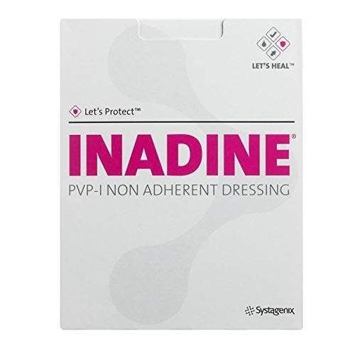 Inadine 9,5 cm x 9,5 cm (x10) No Adherente Heridas POV-Yodo, Antimicrobiano