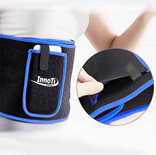 InnoTi Faja Reductora Adelgazante de Neopreno para Mujer y Hombre - Cinturón Lumbar Reductor de Cintura y Abdomen para Gimnasio, Fitness y Deporte - Faja Lumbar Abdominal de Sudoración (Azul, Large)