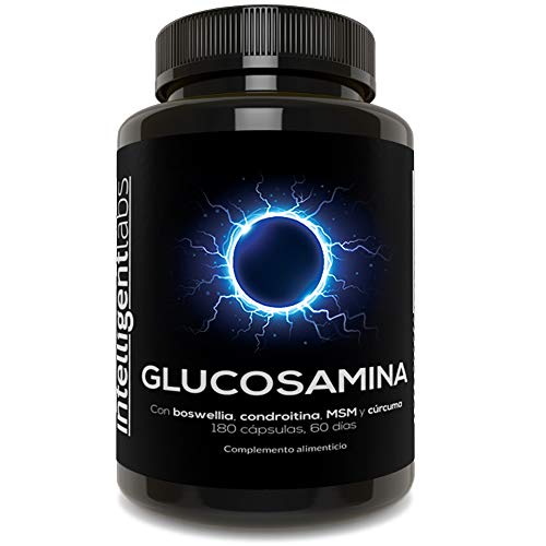 Intelligent Labs Glucosamina de 1500 mg con Triple Fuerza, con MSM, Condroitina, Cúrcuma, Boswellia y Quercetina, 180 Cápsulas