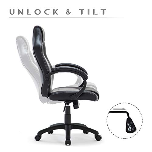 IntimaTe WM Heart Silla Gaming Ergonómica, Silla de Escritorio de Oficina, Racing Silla Computadora, Asiento Giratorio del Escritorio del Ordenador, Silla de Trabajo Ajustable PU