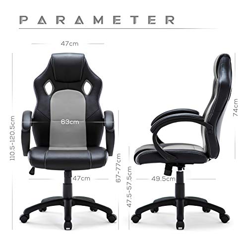 IntimaTe WM Heart Silla Gaming Ergonómica, Silla de Escritorio de Oficina, Racing Silla Computadora, Asiento Giratorio del Escritorio del Ordenador, Silla de Trabajo Ajustable PU