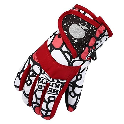 Invierno cálido Snowboard Guantes de esquí Niños Niños Mitones de Nieve Esquí Impermeable Aire Respirable M/L -a33-L