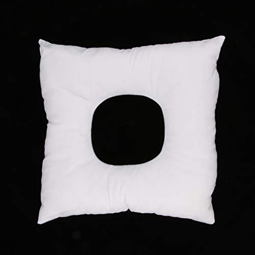 IPOTCH Almohada Profesional Del Cojín De La Cuna De La Cara De La Mesa De Cama Del Masaje Con La Cubierta Lavable Del Agujero De Respiración - Blanco