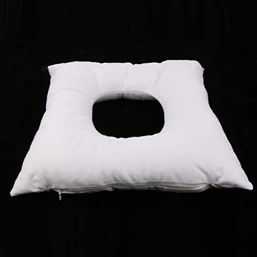 IPOTCH Almohada Profesional Del Cojín De La Cuna De La Cara De La Mesa De Cama Del Masaje Con La Cubierta Lavable Del Agujero De Respiración - Blanco