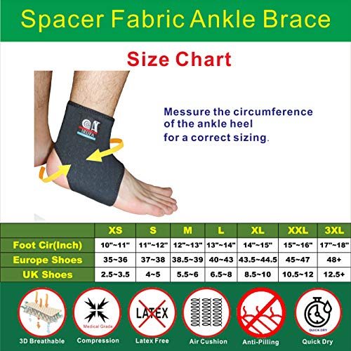IRUFA, AN-SF-11, tela espaciadora tobillera soporte para reducción de la hinchazón, estabilización, alivio del dolor, esguinces, articulaciones doloridas, artritis y tendones desgarrados, deportes