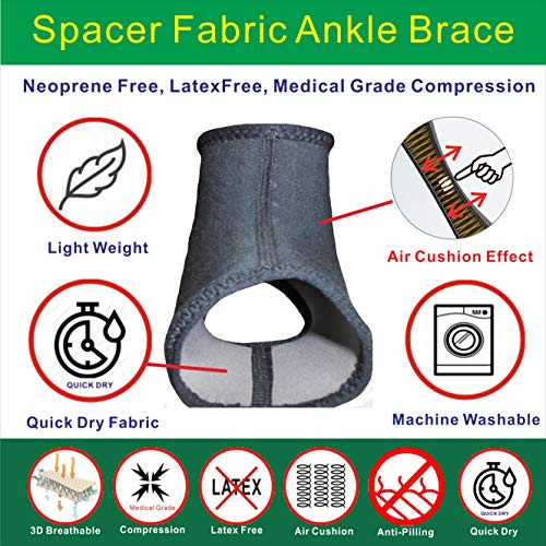 IRUFA, AN-SF-11, tela espaciadora tobillera soporte para reducción de la hinchazón, estabilización, alivio del dolor, esguinces, articulaciones doloridas, artritis y tendones desgarrados, deportes
