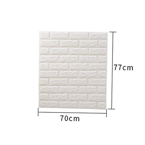 Iycorish Espuma 3D para Azulejos de Pared, Panel de Pared Ladrillo Autoadhesivas, 77*70*0,3 cm, para Decoración, 10 unidades