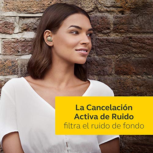 Jabra Elite 75t, Auriculares Bluetooth con Cancelación Activa de Ruido y batería de larga duración, Llamadas y música verdaderamente inalámbricas, Beige Dorado