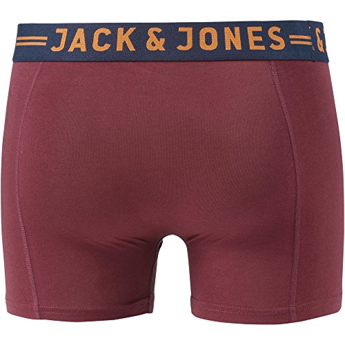 JACK & JONES JACLICHFIELD TRUNKS 3 PACK, Bóxer Hombre, Multicolor (Burgundy), Large