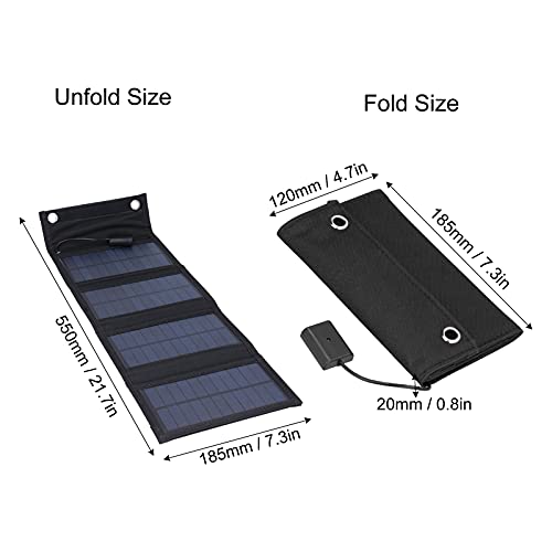 Jacksing Panel Solar, USB Cargador de células solares Generador de energía Solar Portátil para Escalada Senderismo, Picnics al Aire Libre para teléfonos móviles Tabletas, Computadoras