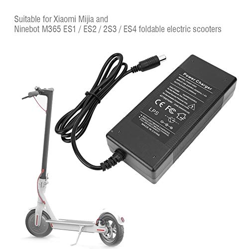 Jadpes Adaptador para vehículo eléctrico, 42V 2A Reemplazo del Cargador del Scooter eléctrico Adaptador Cargador de batería para Xiao-mi Go-Go Elite Traveler Plus HD Ezip Mountai