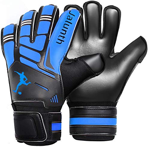 Jalunth Guantes de Portero Futbol - niño Adolescentes Adulto Guantes Portero niñas Entrenamiento Guantes Futbol con protección para los Dedos Palma de látex Antideslizante y Dorso de Mano de PU Suave