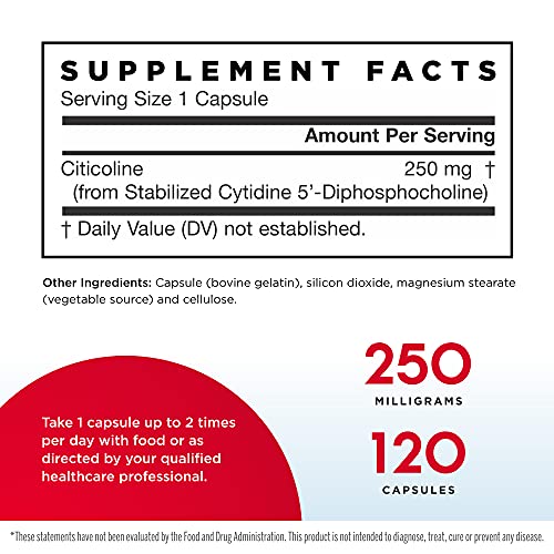 Jarrow Formulas Citicoline CDP Choline 250mg - 120 Cápsulas